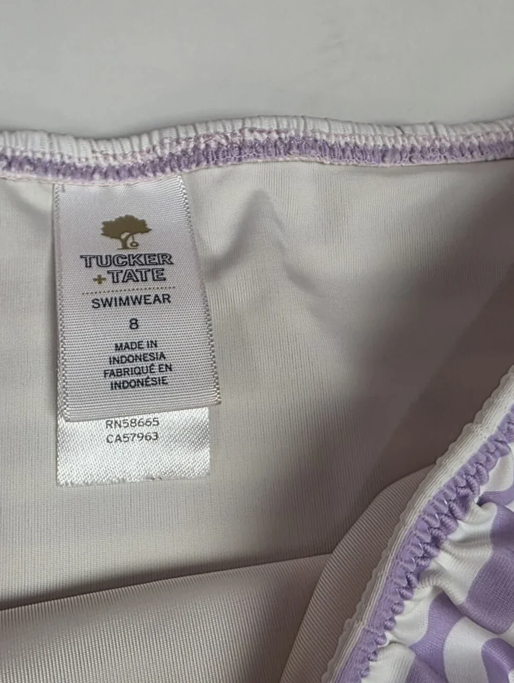 Tucker + Tate Girls Size 8 Lavender Heart Rash Guard Swim Set